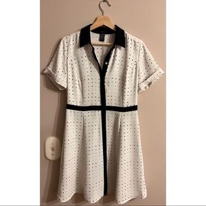 Ann Taylor Petite Collared Polka Dot Dress